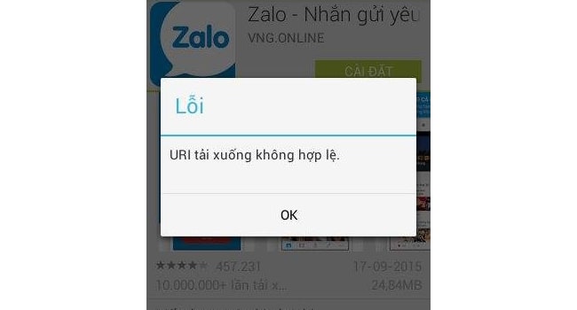 Kh&ocirc;ng thể tải xuống URL kh&ocirc;ng hợp lệ